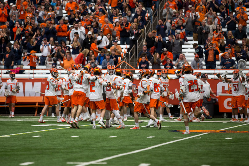 Syracuse took the lead with just under a minute left in the game, behind a Tucker Dordevic goal. 
