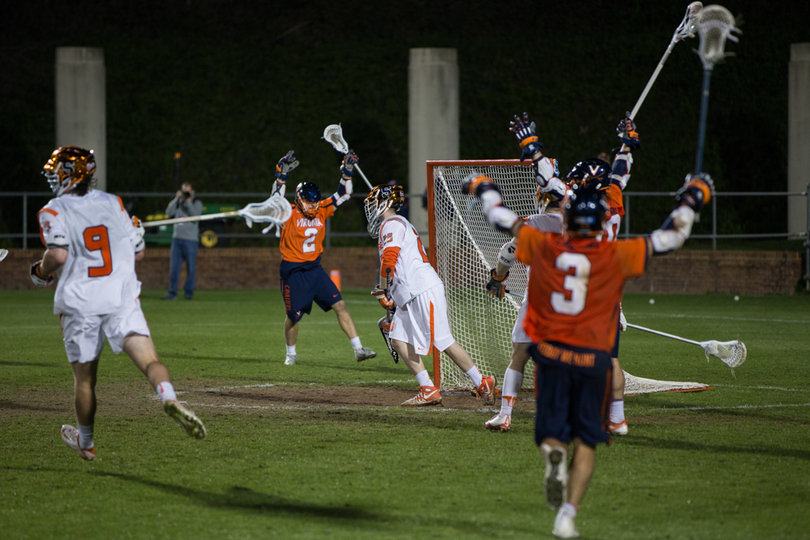 Ian Laviano (No. 3), one of Virginia's talented freshman, scored a goal in the Cavaliers' win.
