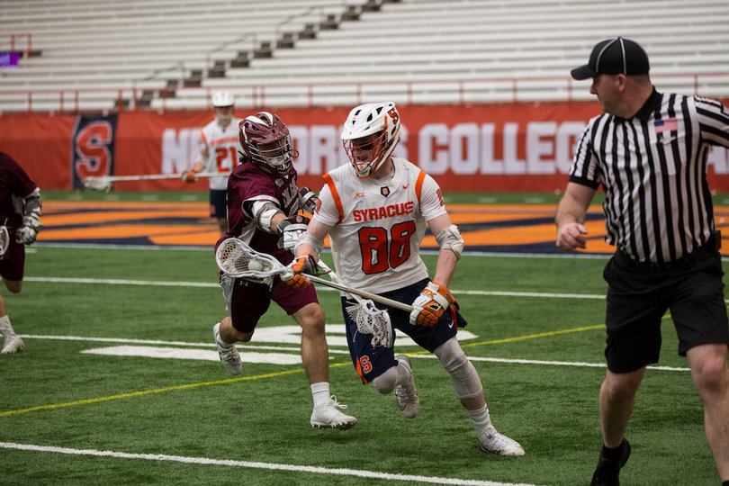 Andrew Helmer scooped a ground ball in SU's win.