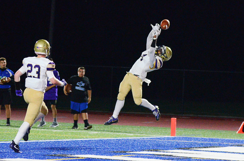 Just to the right of the frame, Broadwater awaited this tipped ball to fall into his lap for his third first-half touchdown.