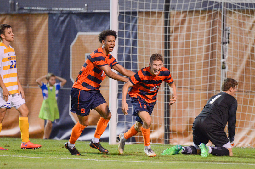 Goldhar scored his first career goal to put the Orange ahead, 3-2, late in the game.