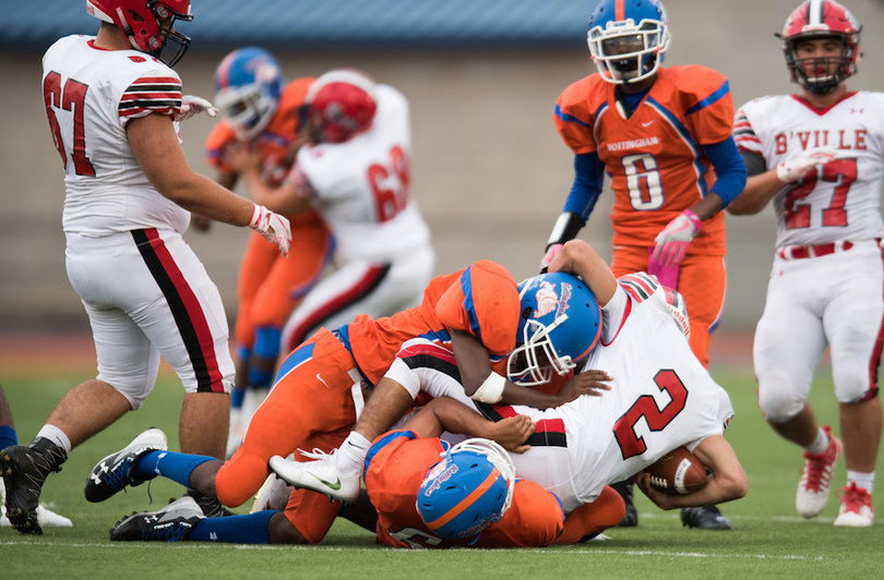 Kias Boatwright was a big part of the Bulldogs' pass rush, racking up three sacks.