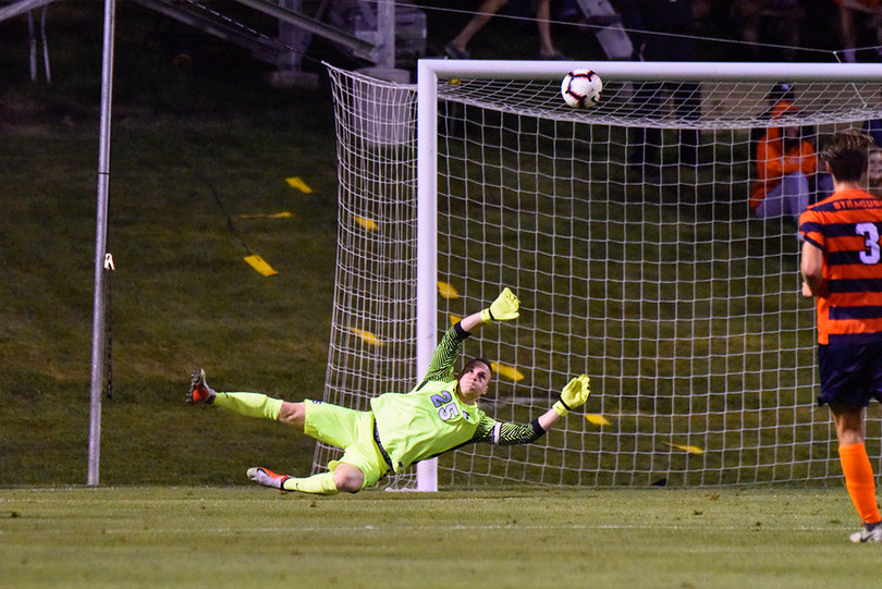 Hendrik Hilpert made three saves for Syracuse on Friday night in the loss.