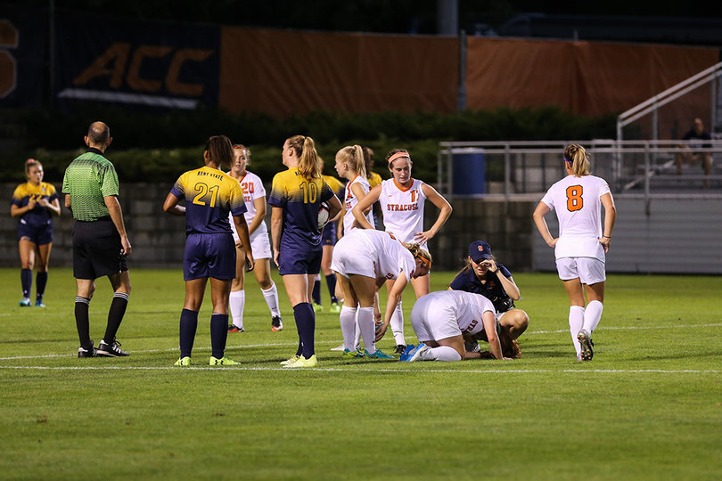 Syracuse had more than one play which resulted in an injured Orange player. 