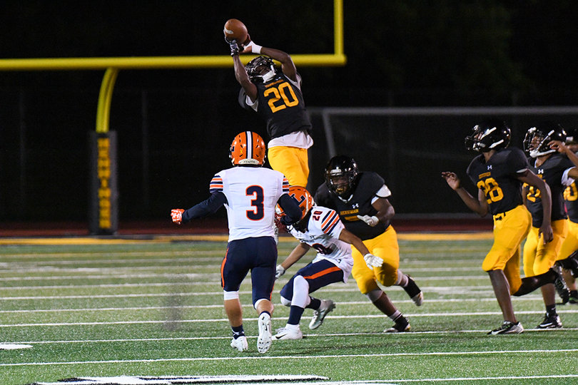 Late in the game, Henninger tried multiple onside kicks. This one made it just through the hands of No. 20, Jy'rell Thomas.
