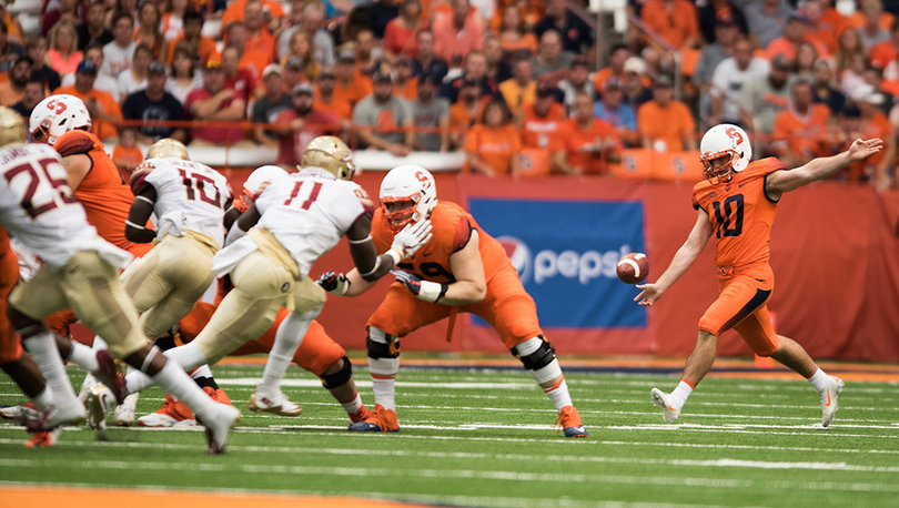 Sterling Hofrichter averaged 43.8 yards per punt on Saturday. 
