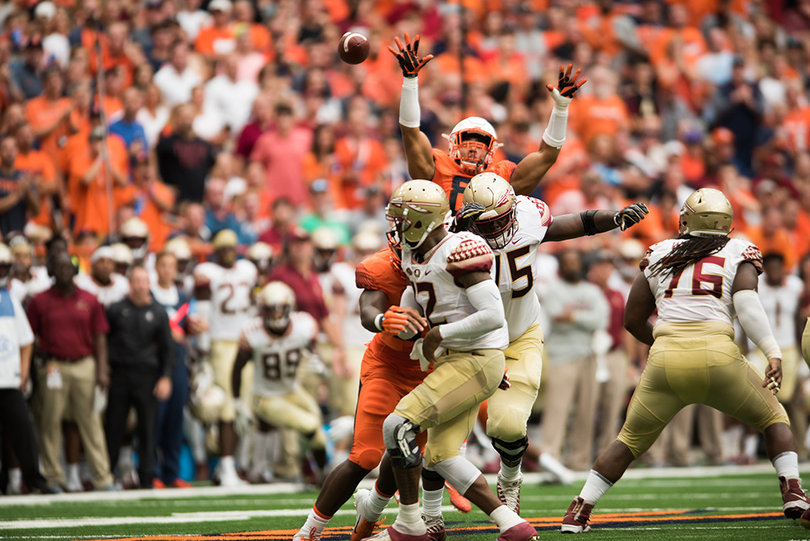 Syracuse's defensive line pressured Francois for most of the game on Saturday. 