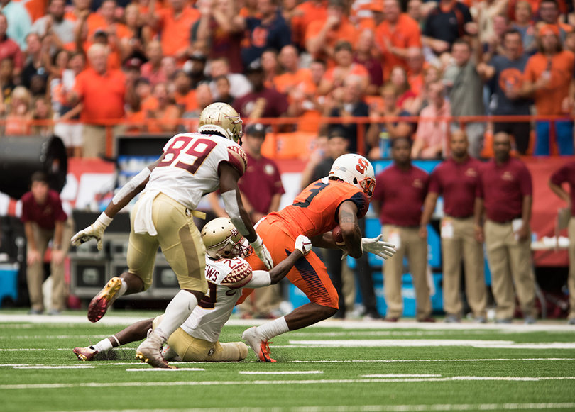 Christopher Fredrick intercepted Deondre Francois in the second quarter. 
