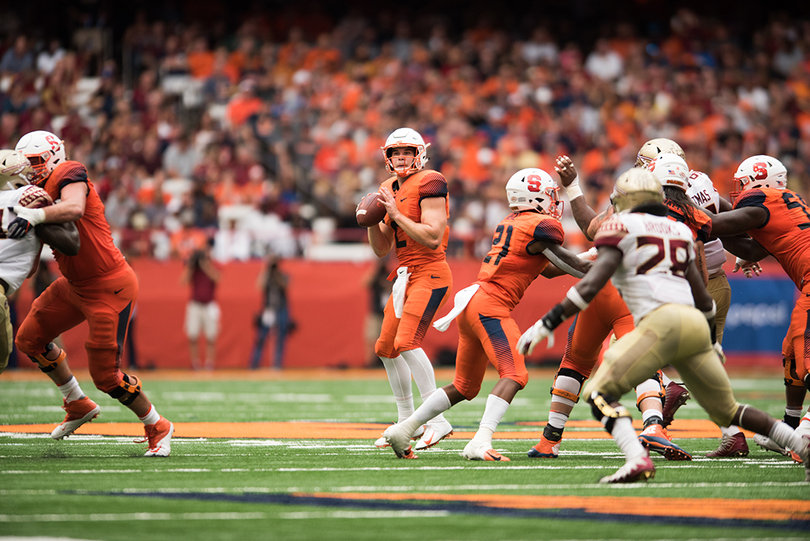 Before leaving the game EricDungey threw for 75 yards. 