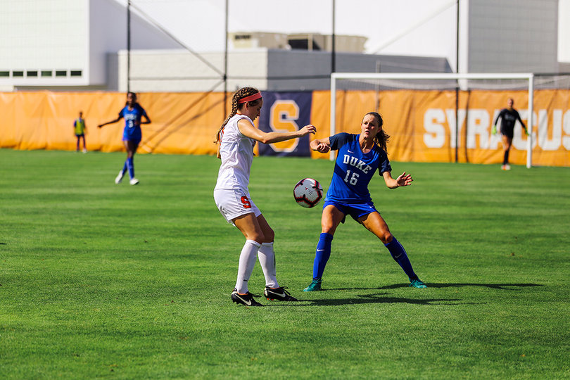 Duke midfielder Sydney Simmons didn't record a stat in the blowout win.