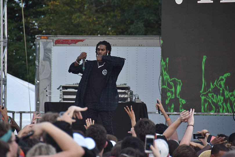 Playboi Carti rapped along to the audio of some of his hit songs like “Magnolia,” “Half & Half” and “Poke It Out."
