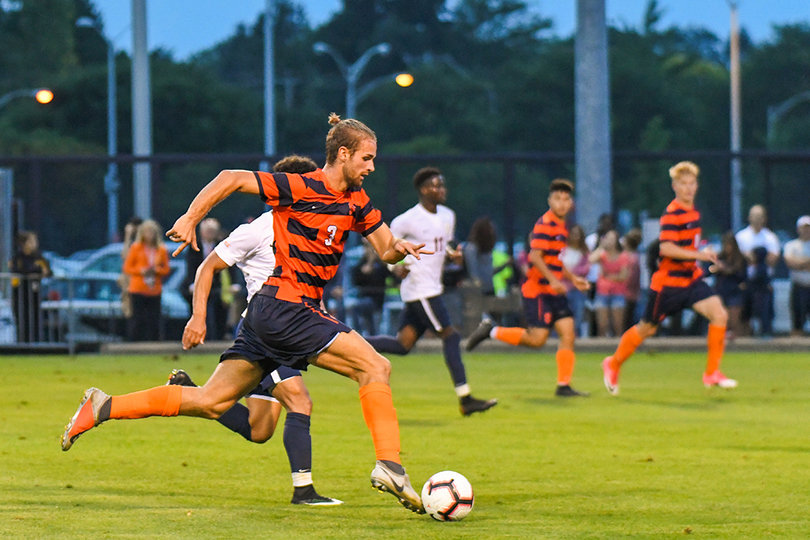 Soerlie dribbles up the sideline during Friday's action.