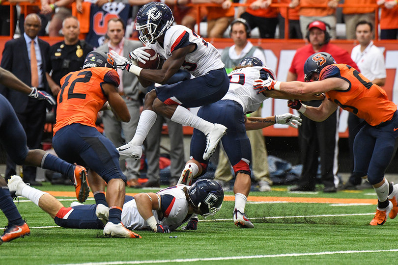Andrew Armstrong (12) had three total tackles. 