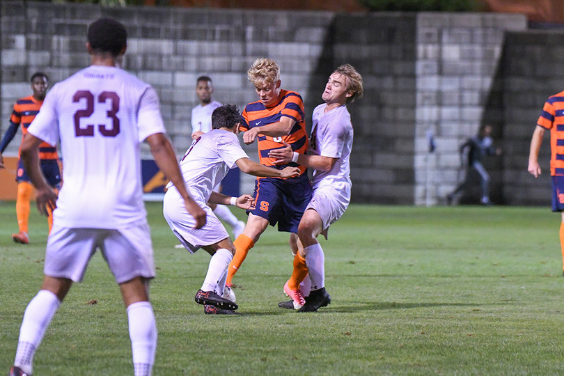 A collision forced Hagman out of the game briefly before he returned later on.