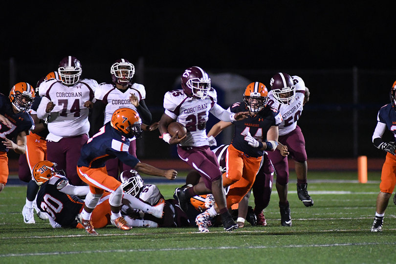 Cincear Torrence carries the ball for the Cougars. He finished with a team-high 14 carries. 