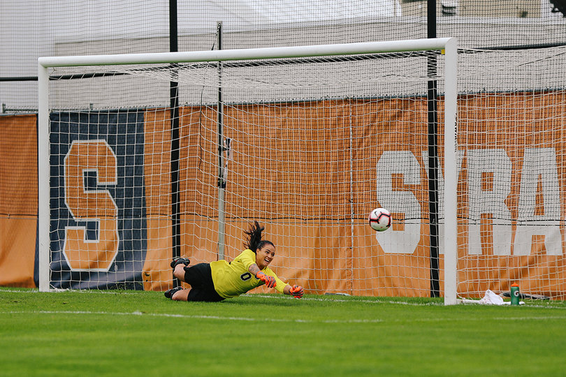 One of Harris' saves came against a penalty kick when the Tar Heels were leading 1-0.