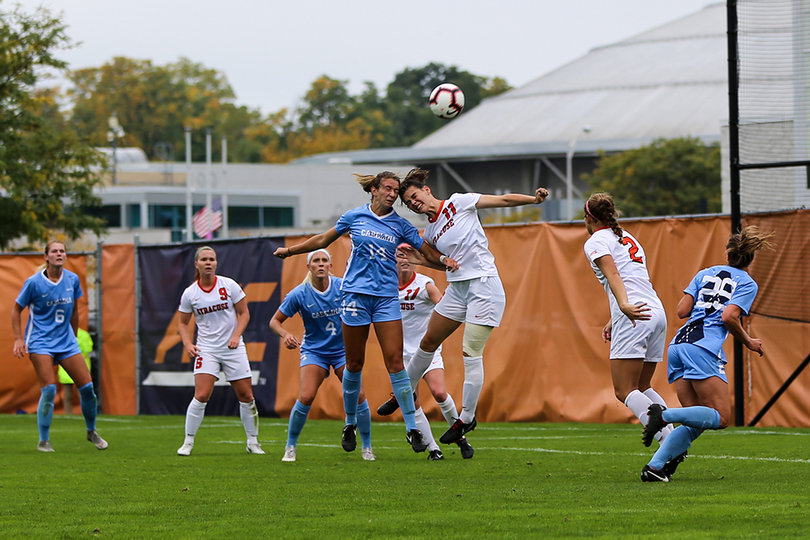 Morgan Goff (14) was one of seven UNC players to score on Sunday.