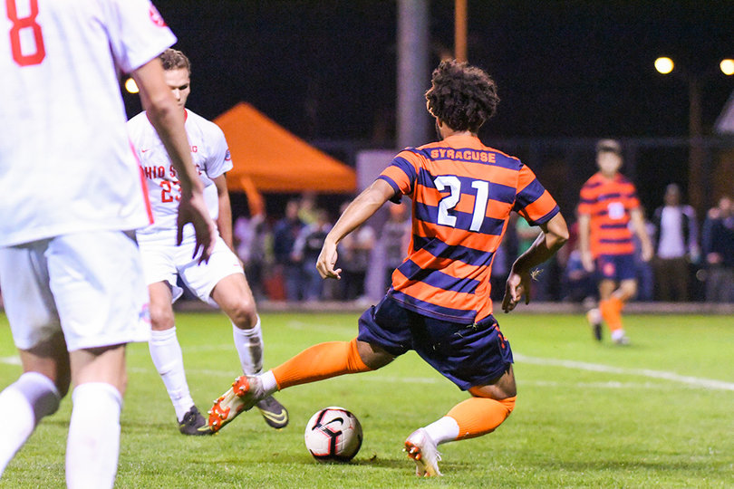 Nathaniel St. Louis picked up his first point of the season on an assist of SU’s last goal.