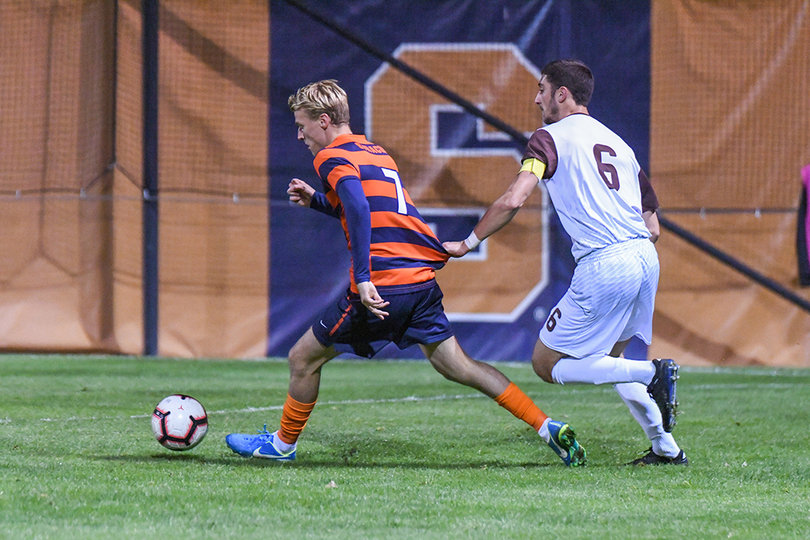 Severin Soerlie scored the sixth goal of the night for Syracuse.