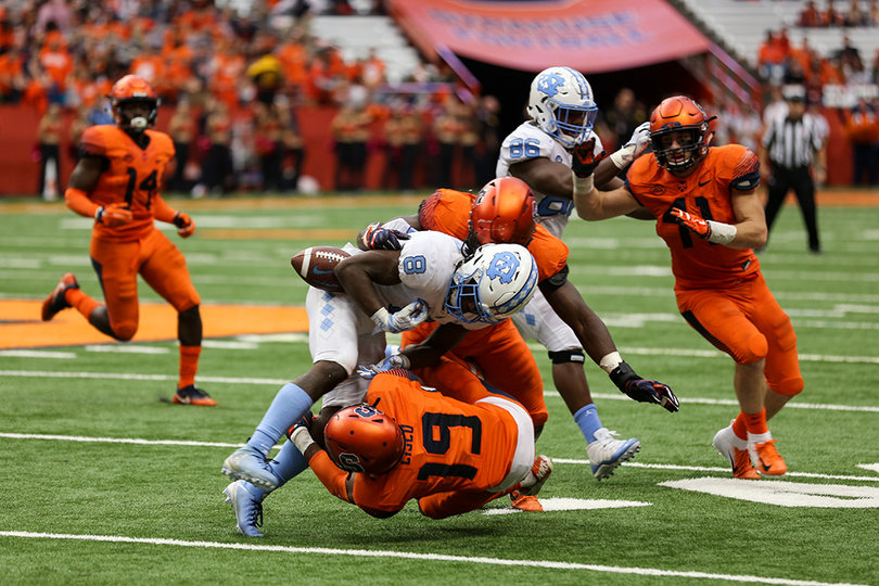 Andre Cisco forces a North Carolina fumble.