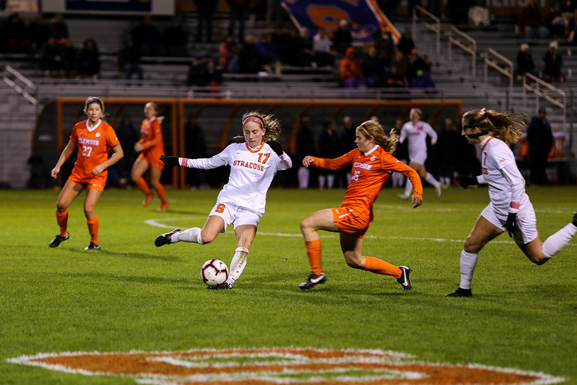 Mackenzie Vlachos split time in the midfield and playing forward. 