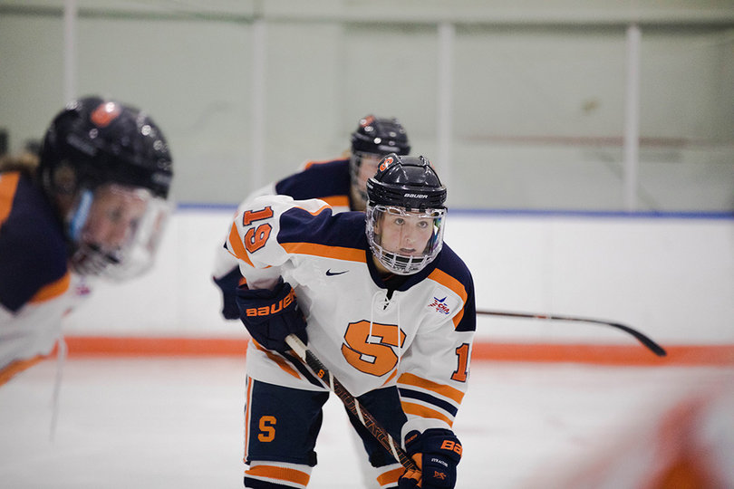 Tensions are high as Dakota Derrer and her other teammates line up after another penalty gets called.