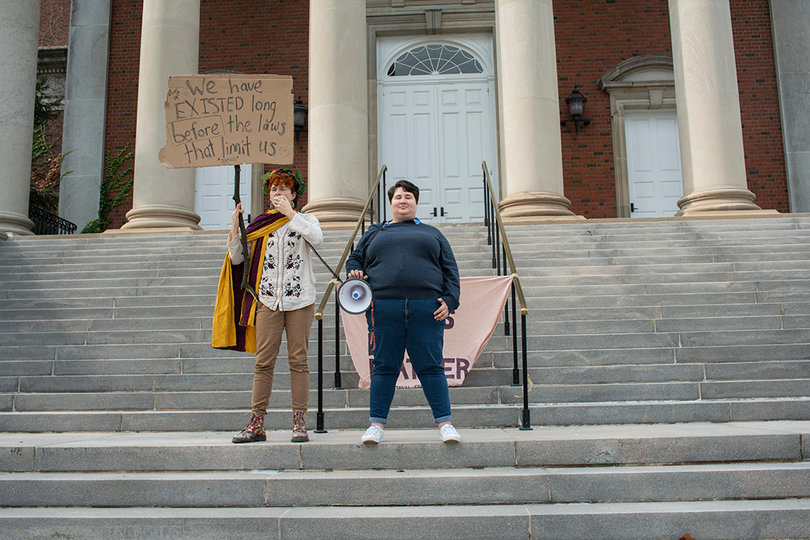 Rowan McGrath, a senior SUNY-ESF student, said gender non-conforming people have existed throughout history, well before laws were created to oppress them. 