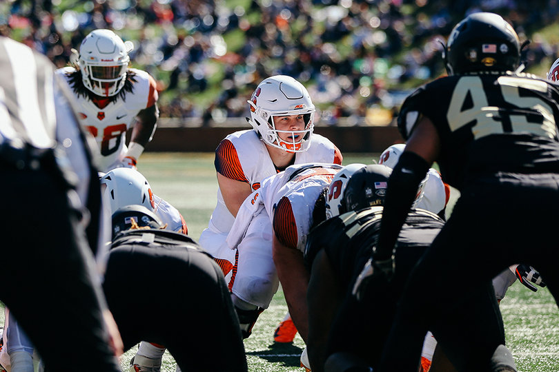 Eric Dungey completed 23 passes out of his 35 attempts. 