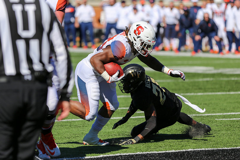 Jarveon Howard totaled 12 yards on the ground, but twice scored touchdowns.
