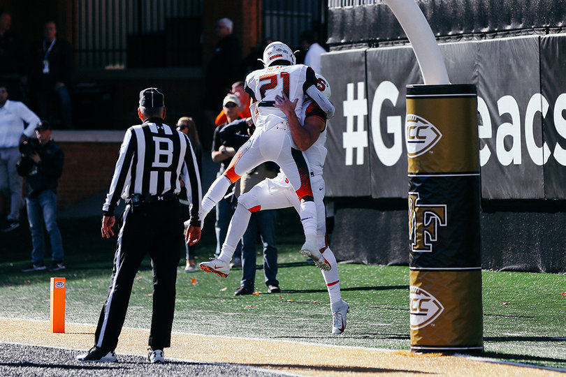 Neal's touchdown run came from eight yards out in the first quarter.
