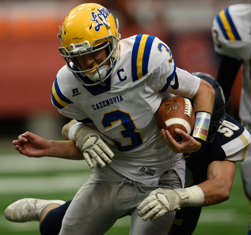 Cazenovia's quarterback, Drew Johnson, provided the losing side's biggest threat on the ground and through the air.