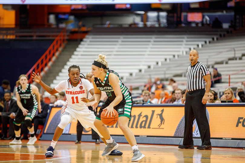 The Flying Hawks struggled to move up and down the court after the first quarter.
