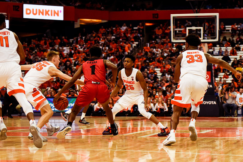 The Orange, deeper and quicker than teams in recent years, deployed a full-court press that shut down the Eagles, who play in the Big Sky Conference.