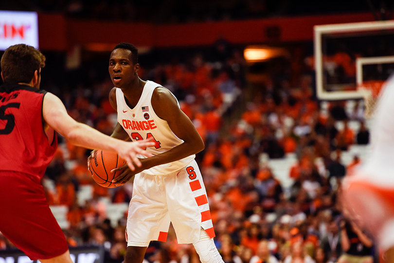 Sidibe, despite his size, prefers to play face up, not back to the basket.