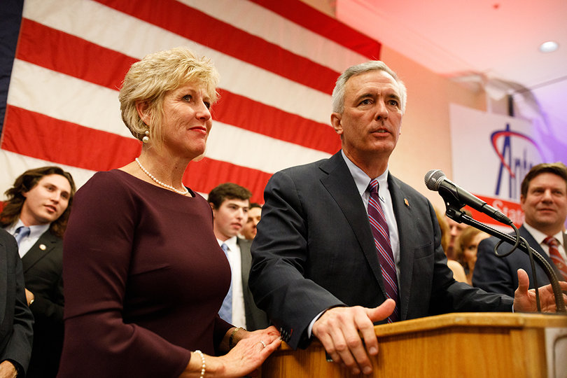 Rep. John Katko (R-Camillus) delivers his victory speech in the Sheraton Syracuse University Hotel & Conference Center. 
