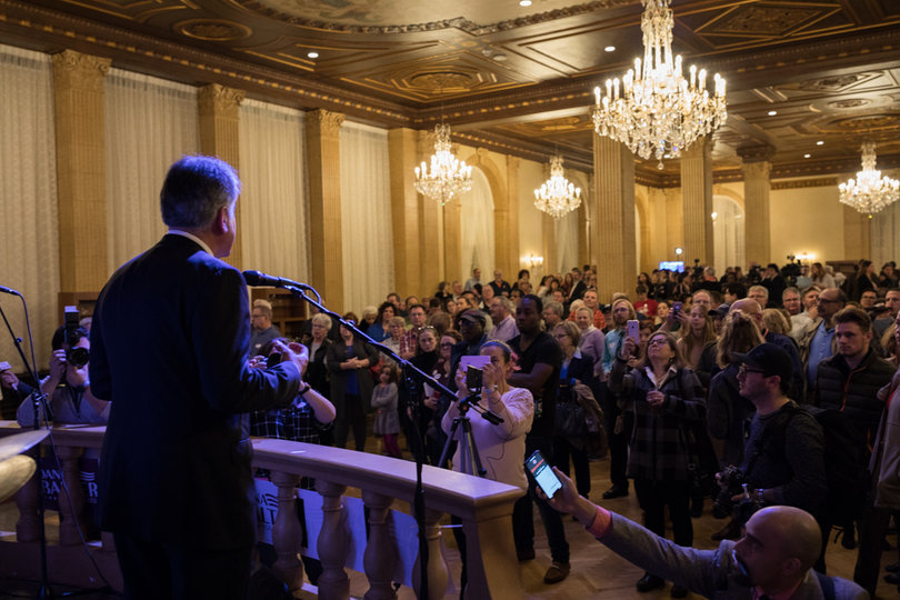 The Marriott hosted local Democrats during the event who actively cheered on candidates who addressed them in both victory and defeat.
