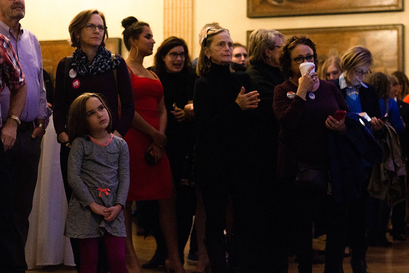 Aviva Minkoff-Zern watches votes roll in