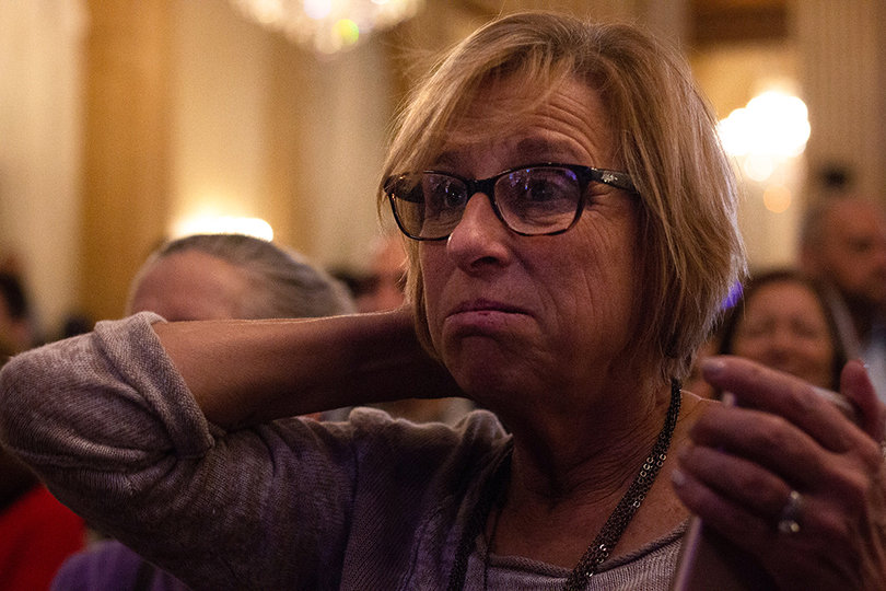 Donna Oppedisano, a history and participation in democracy teacher from Syracuse, worries John Manion lost win after polls initially showed that he did. 