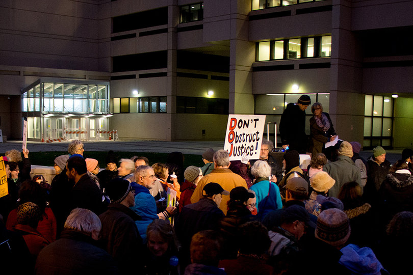 Coordinated by CNY Solidarity Coalition, the "Nobody is Above the Law" rally saw more than 100 attendees. 