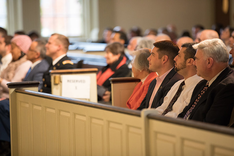 City of Syracuse Mayor Ben Walsh and Common Councilor Joe Driscoll were in attendance at Hendricks Chapel.