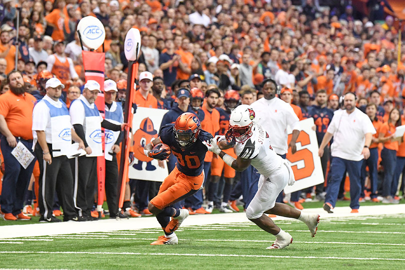Nykeim Johnson caught one pass on Friday: a 65-yard touchdown. 