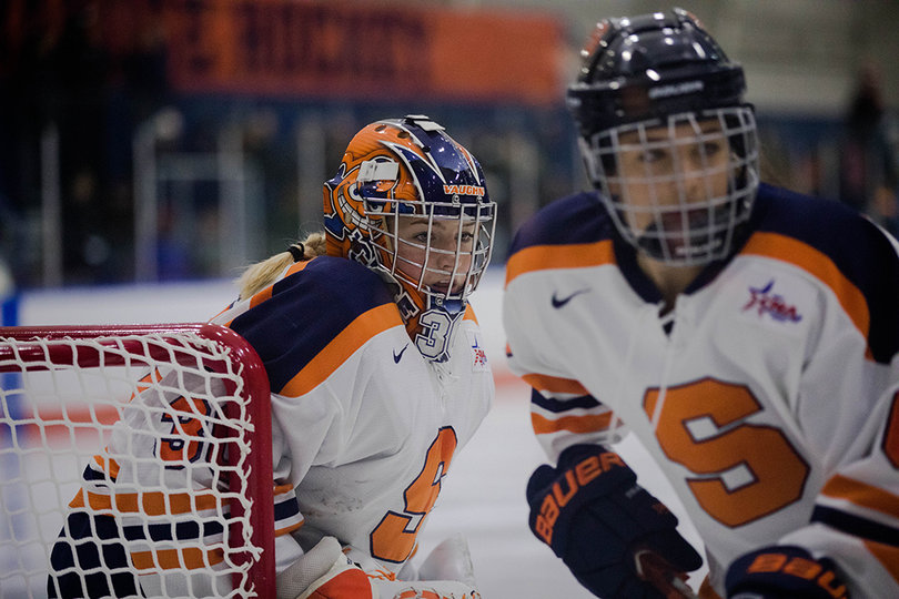 Maddi Welch (#30) only let one puck into the goal despite facing 21 shots on goal.