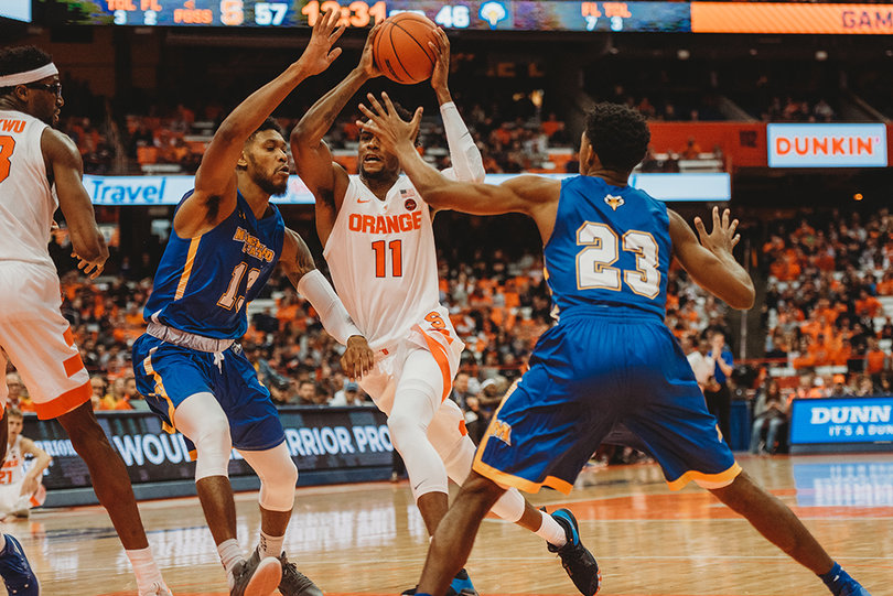 Brissett put on a clinic of dribble-drive maneuvers to get into the paint and pose as a threat. 