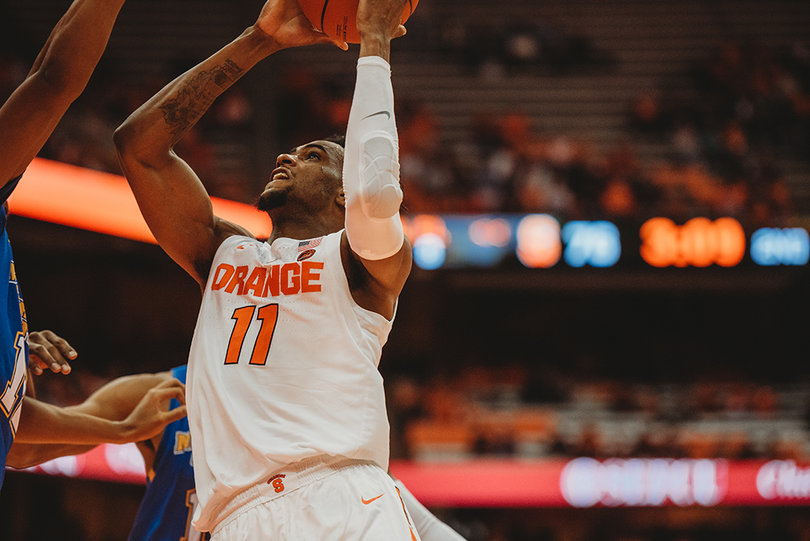 Brissett goes up for a layup. 