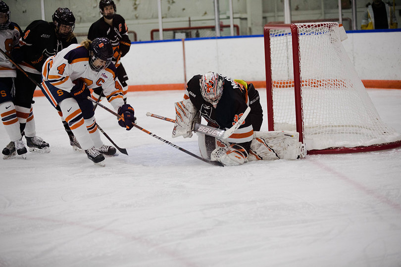 While Syracuse did score three goals, Princeton's goalie was able to block multiple shots on goal. 