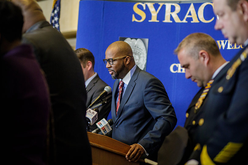 Police Chaplain Pastor Daren Jamie gave both the invocation and benediction at the ceremony.