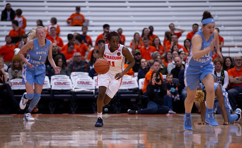 Gabrielle Cooper was one of four SU players to hit two 3-pointers