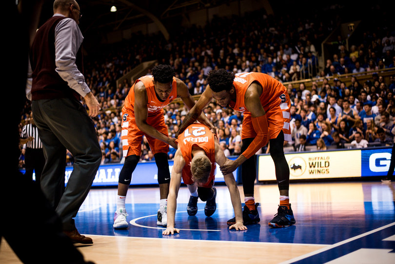 Sophomore forward Marek Dolezaj was one of the few and the proud: He took a charge from Zion Williamson, a muscular forward who is second in the ACC in points per game. 