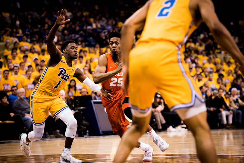Battle takes the ball to the hoop with his left. Teams are forcing him that way, but he's slowly progressed going to his "weak" side.