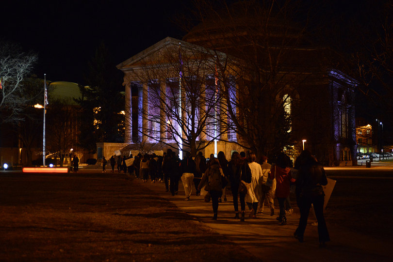 The rally and march were followed by a "speak out" event for survivors. 